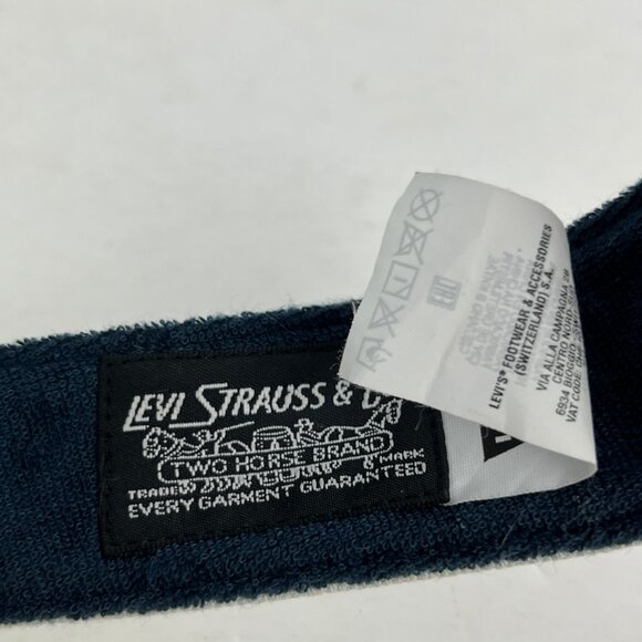 Levi's Sunvisor Cap Size Adjustable Blue Denim Cotton Rainbow Logo - Picture 6 of 6